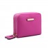LP6680 - Miss Lulu Leather Look Double Zipped Coin Purse Plum